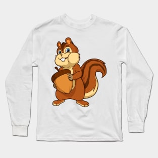 Cartoon chipmunk with nut Long Sleeve T-Shirt